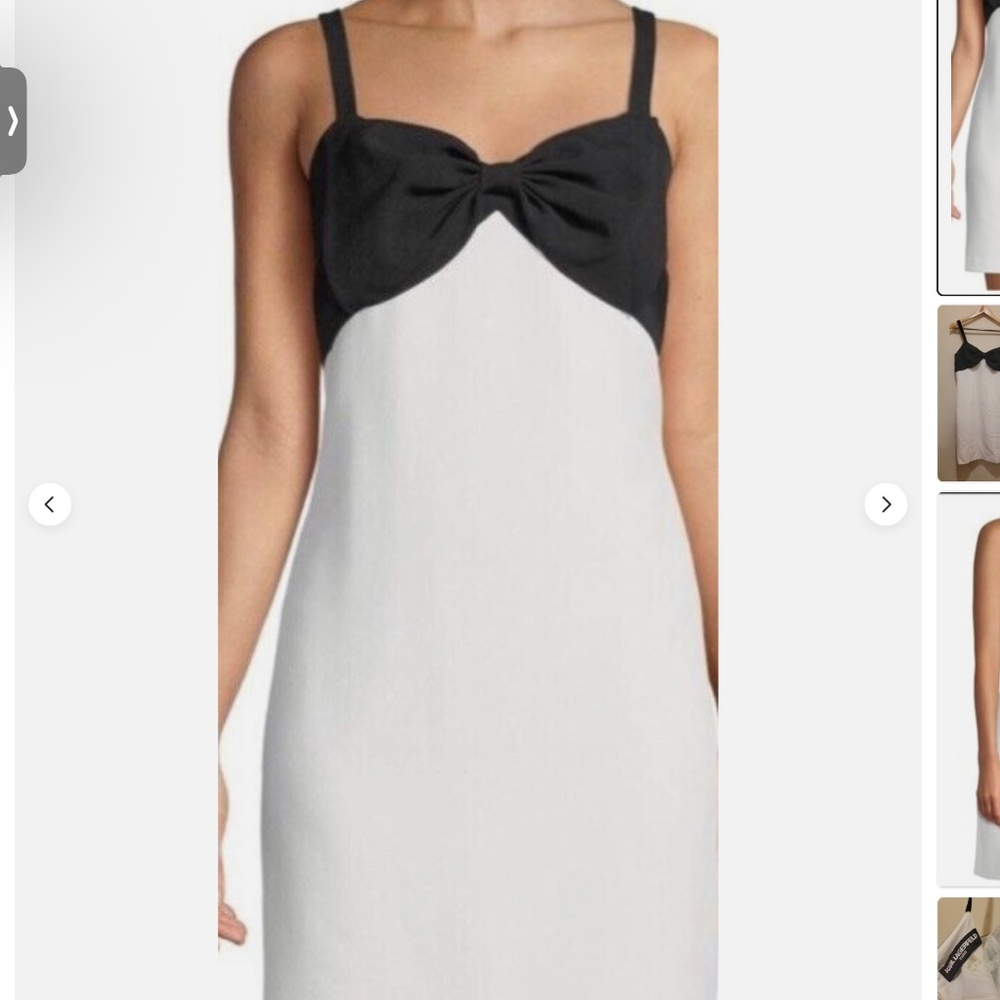 Chanel inspired bow, detailed cocktail dress.
